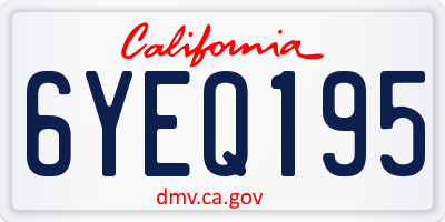 CA license plate 6YEQ195