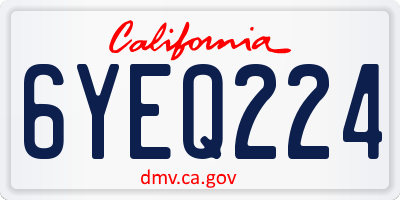 CA license plate 6YEQ224