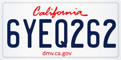 CA license plate 6YEQ262