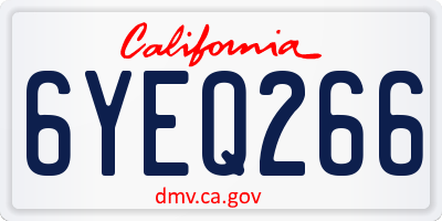 CA license plate 6YEQ266