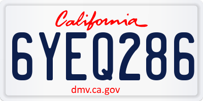 CA license plate 6YEQ286