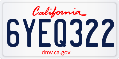 CA license plate 6YEQ322