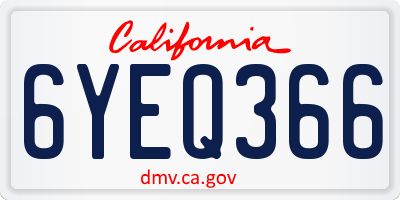 CA license plate 6YEQ366