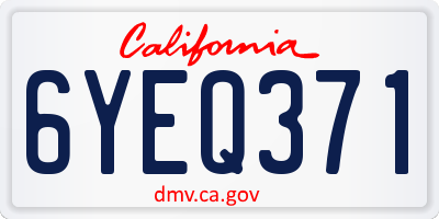 CA license plate 6YEQ371
