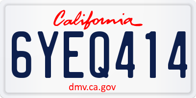 CA license plate 6YEQ414