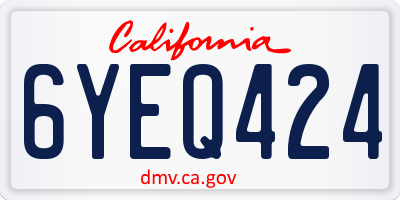 CA license plate 6YEQ424