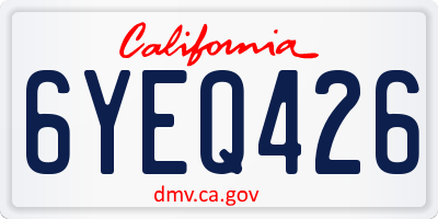 CA license plate 6YEQ426