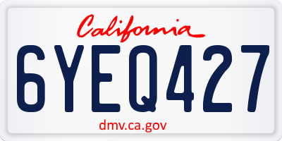 CA license plate 6YEQ427