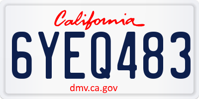 CA license plate 6YEQ483