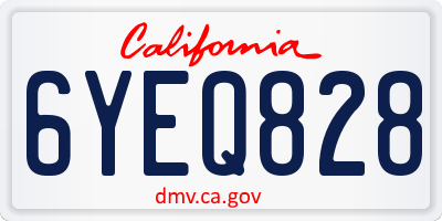 CA license plate 6YEQ828