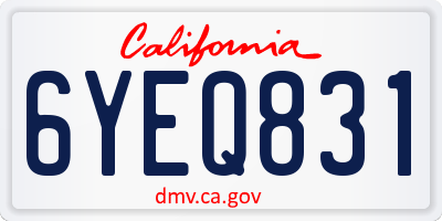 CA license plate 6YEQ831