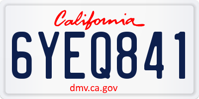 CA license plate 6YEQ841