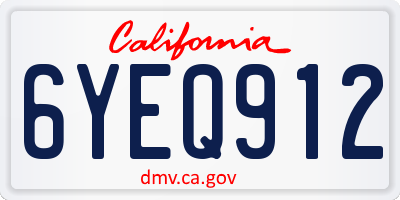 CA license plate 6YEQ912