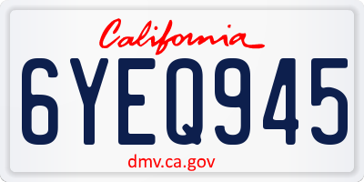 CA license plate 6YEQ945