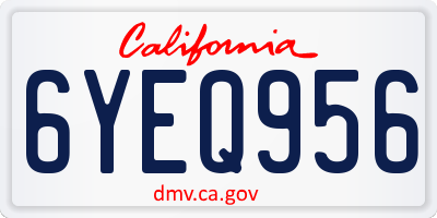 CA license plate 6YEQ956