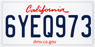 CA license plate 6YEQ973