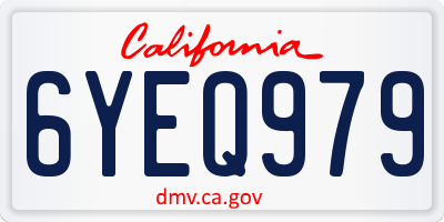 CA license plate 6YEQ979