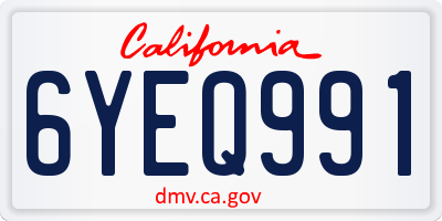 CA license plate 6YEQ991
