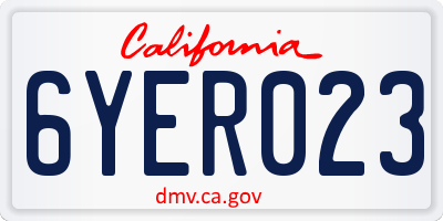 CA license plate 6YER023