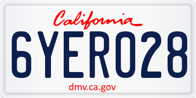 CA license plate 6YER028