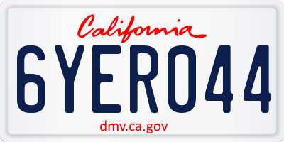 CA license plate 6YER044