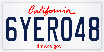 CA license plate 6YER048