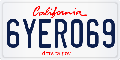 CA license plate 6YER069