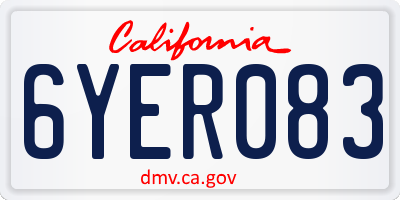 CA license plate 6YER083