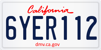 CA license plate 6YER112