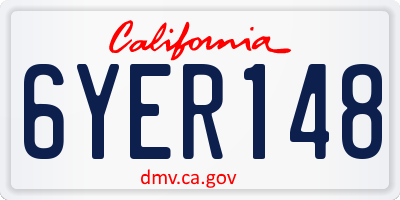 CA license plate 6YER148