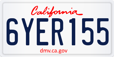 CA license plate 6YER155