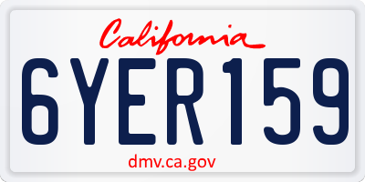 CA license plate 6YER159