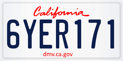 CA license plate 6YER171