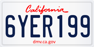 CA license plate 6YER199