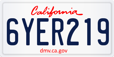 CA license plate 6YER219
