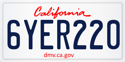 CA license plate 6YER220