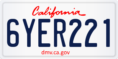 CA license plate 6YER221