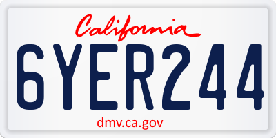 CA license plate 6YER244