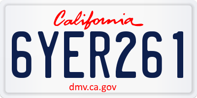 CA license plate 6YER261