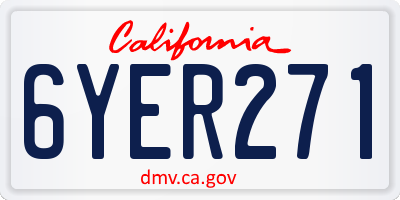 CA license plate 6YER271