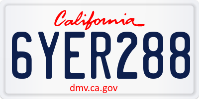 CA license plate 6YER288