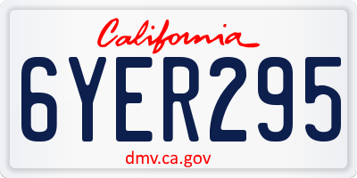 CA license plate 6YER295