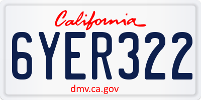 CA license plate 6YER322