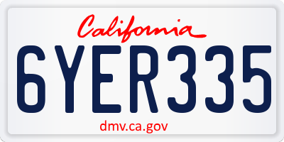 CA license plate 6YER335