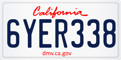 CA license plate 6YER338