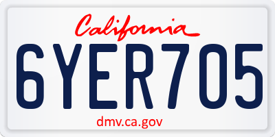 CA license plate 6YER705