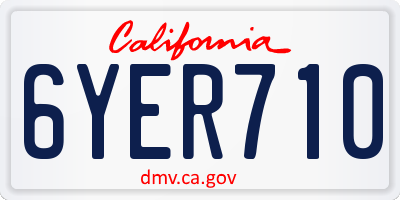 CA license plate 6YER710