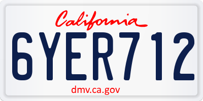 CA license plate 6YER712