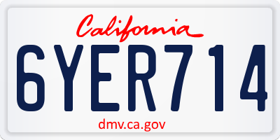 CA license plate 6YER714