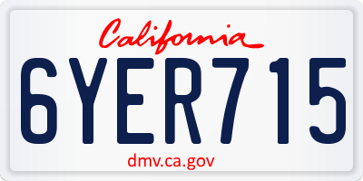 CA license plate 6YER715